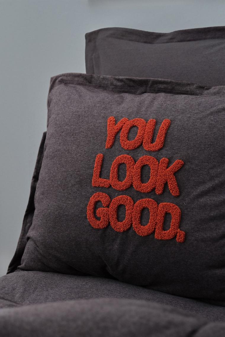 Karaca Home Motto Antrasit Çift Kişilik Cotton Comfort
