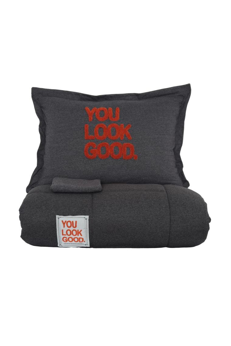 Karaca Home Motto Antrasit Çift Kişilik Cotton Comfort