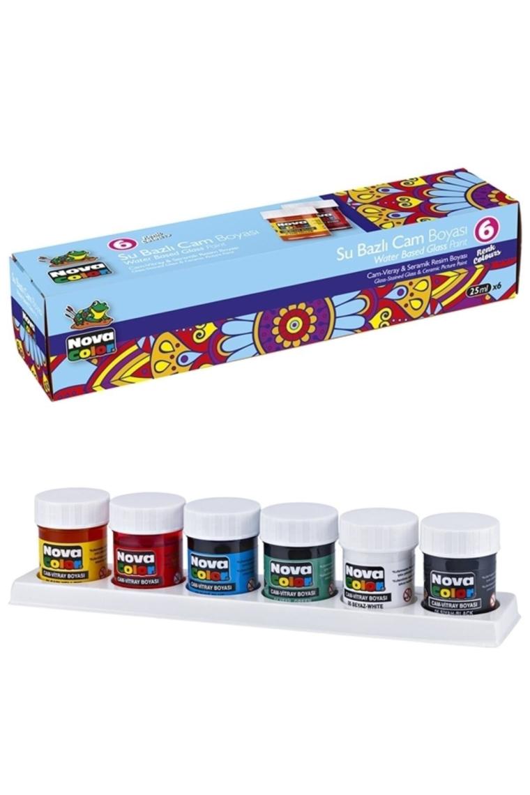 Nova Color Nc-1996 Cam Boyası Su Bazlı 6 Renkli set
