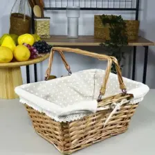 Sepetçi Baba Sepetçibaba Çift Kulplu Hasır Genel Amaçlı - Piknik Sepeti Dikdörtgen
