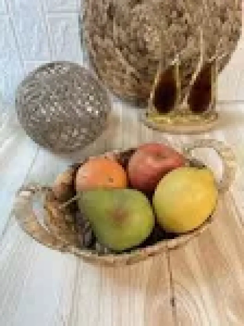 AtbyhomeHasır Rattan Ekmeklik Oval Ekmek Sepeti 24X18 cm
