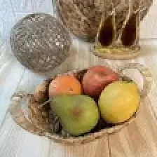 AtbyhomeHasır Rattan Ekmeklik Oval Ekmek Sepeti 24X18 cm
