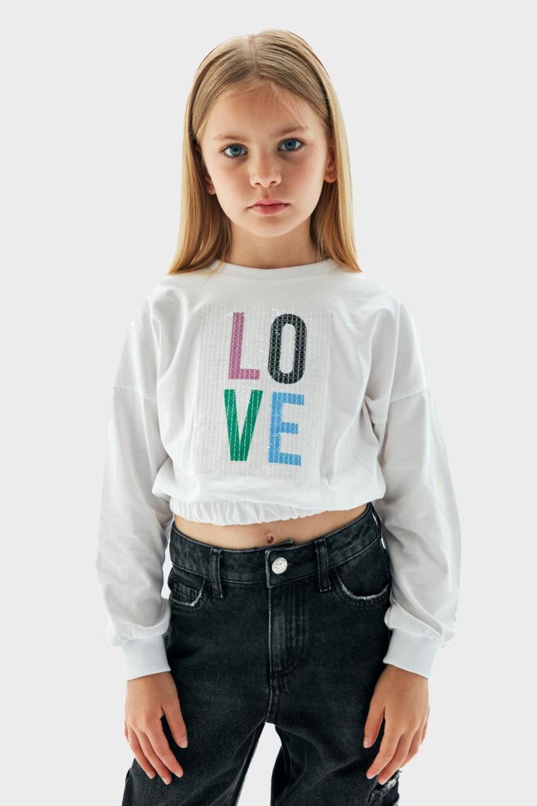 Tyess Kız Çocuk Beyaz Sweatshirt 23PFWTJ4403