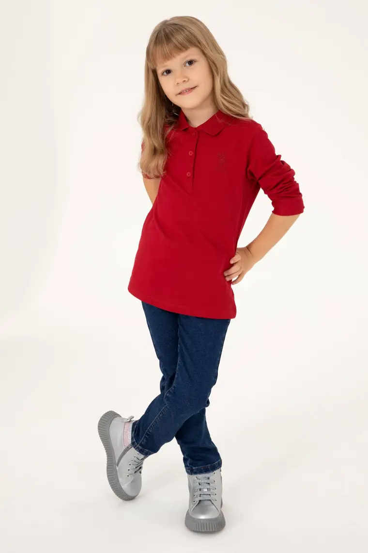 U.S. Polo Assn. Kız Çocuk Kırmızı Sweatshirt 50296377-VR030