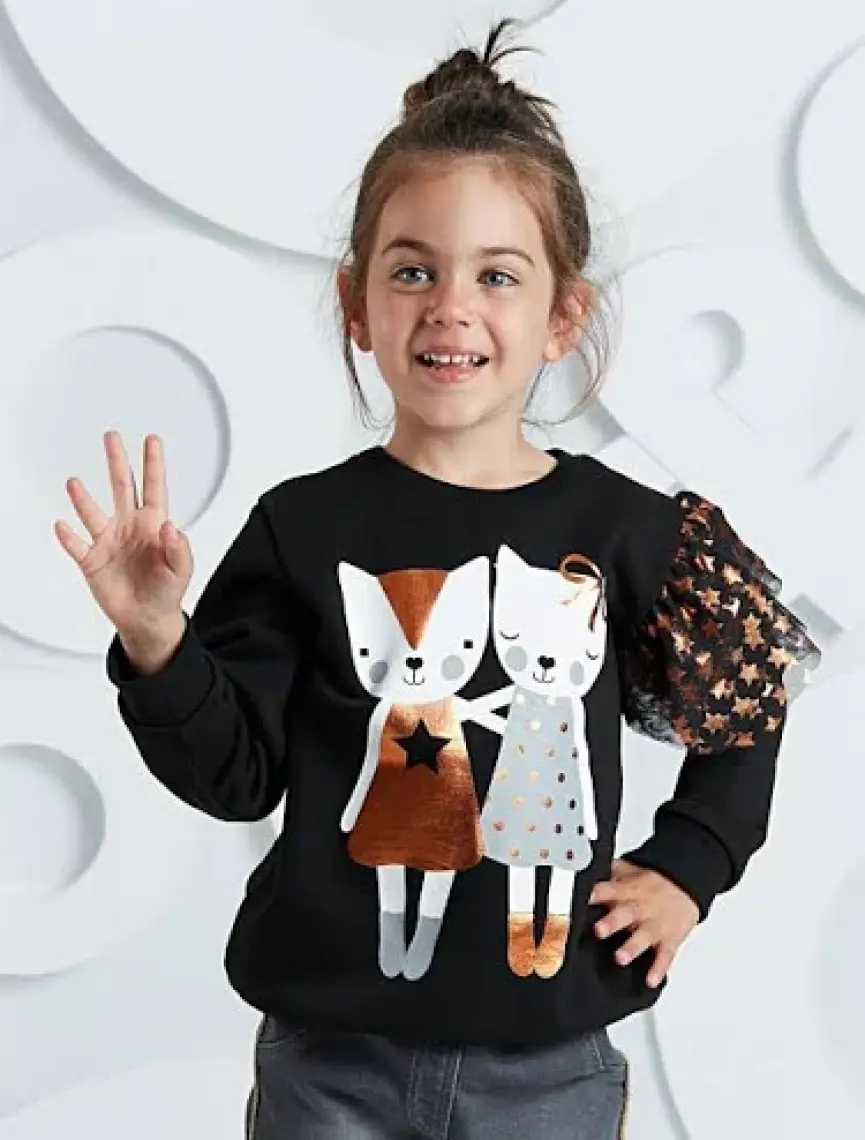 MSHB&G Sıkı Dostlar Tüllü Kız Çocuk Sweatshirt