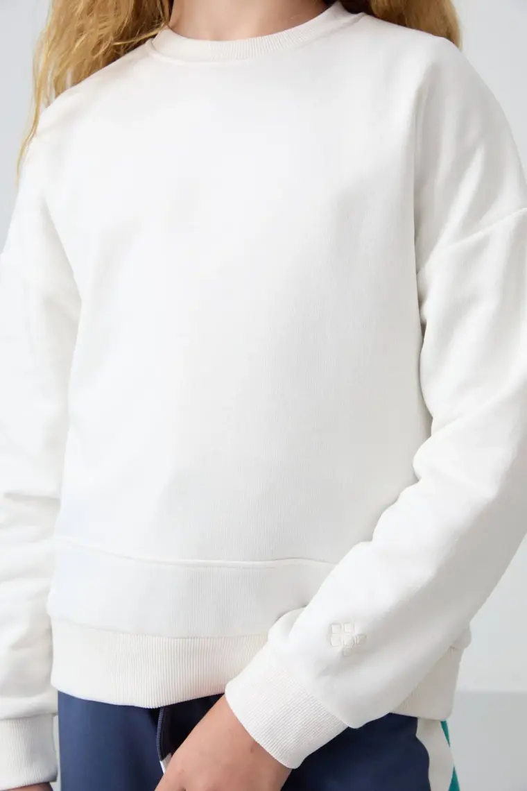Tommy Life Siyah Pamuklu İçi Tüylü Yumuşak Dokulu Oversize Nakışlı Kız Çocuk Sweatshirt - 75150