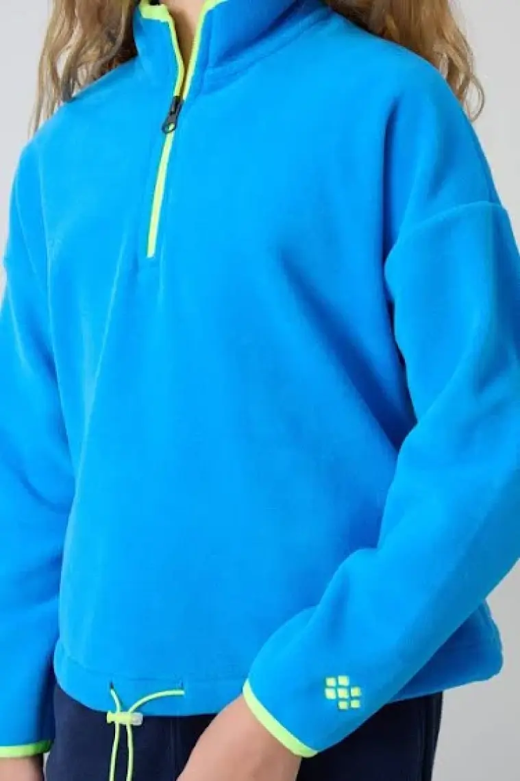 Tommy Life Ekru Kalın Yumuşak Dokulu Standart Fit Nakışlı Polar Kız Çocuk Sweatshirt - 75151