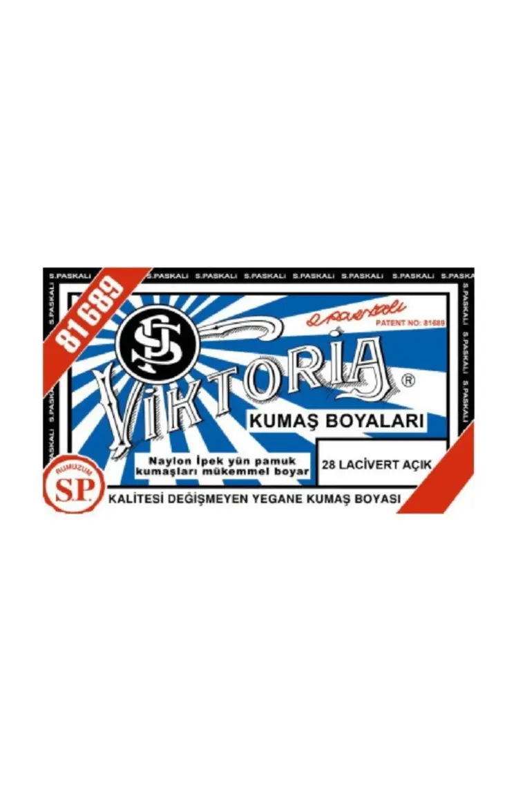 Viktoria Kumaş Boyası Çiviti Mavi 2Pk+Fiske Sabitleme  1Pk