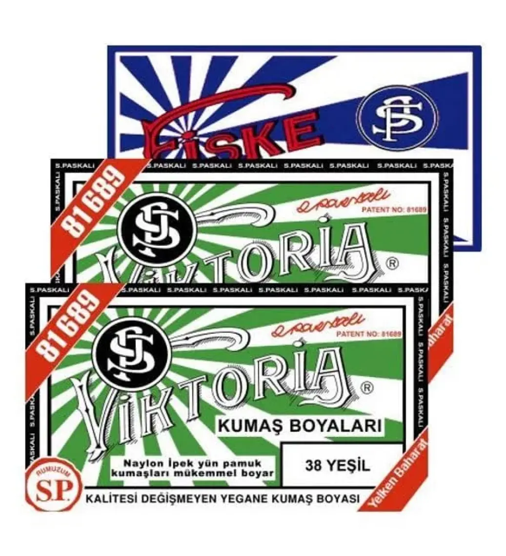 Viktoria Kumaş Boyası Yeşil 2Pk+Fiske Sabitleme  1Pk