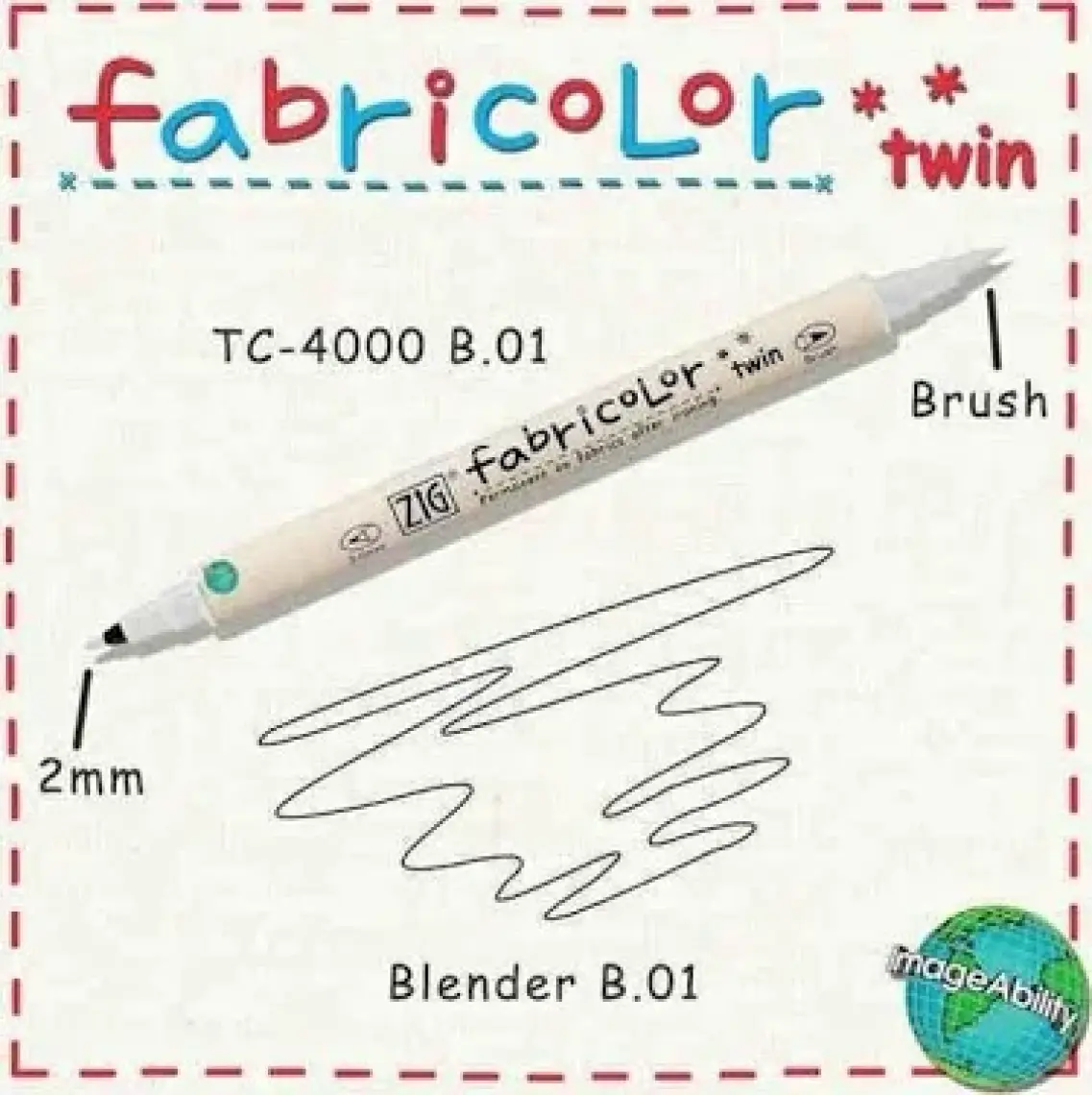 Zig Fabricolor Twin Çift Uçlu Tekstil Kumaş Boyama Kalemi Blender (Renk Açıcı)