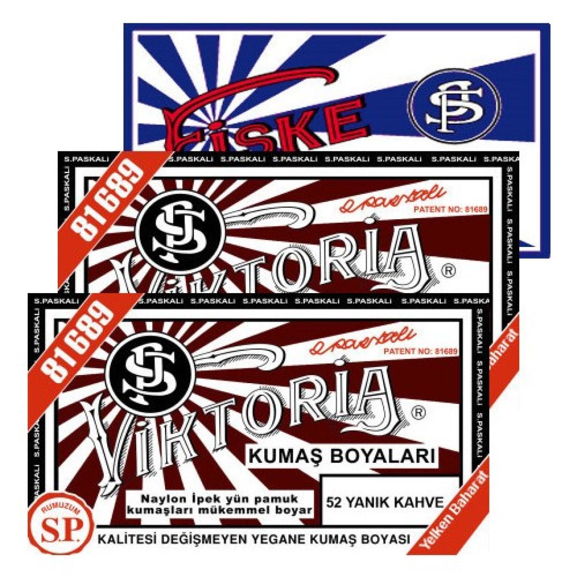 Viktoria Kumaş Boyası Yanık Kahve 2Pk+Fiske Sabitleme  1Pk