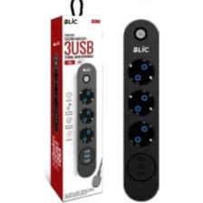 Blic Ftr-01 3 Priz / 3 USB Girişli Termal Akım Korumalı Priz