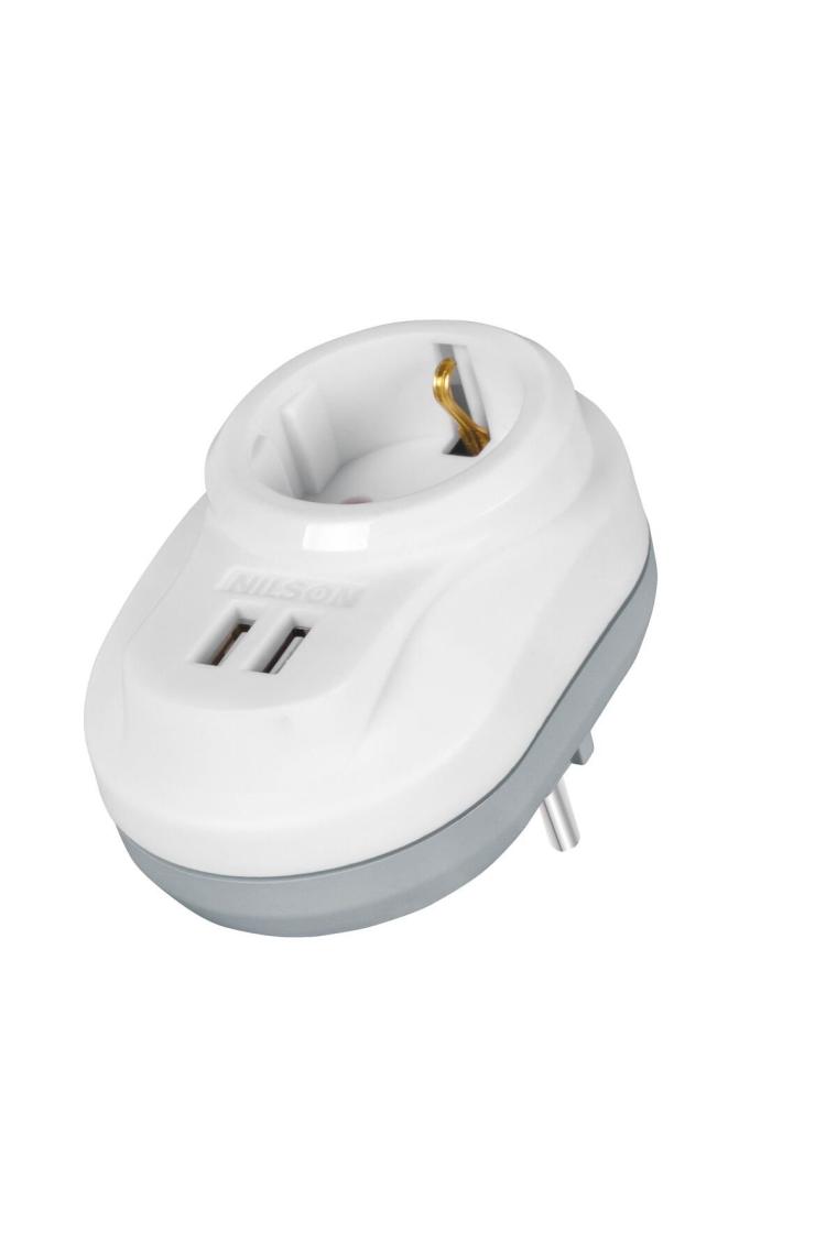 Tekli Akım Korumalı Priz 2'li Usb Hızlı Şarj