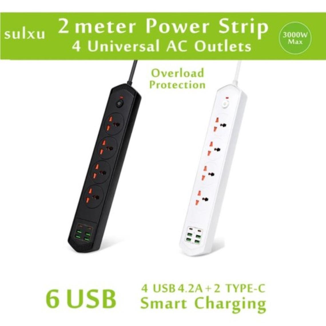 Lisa Butik 10 Girişli  4+4 USB + 2 Type-C Çoklu Priz 2 M Kablolu Akım Korumalı Anahtarlı Uzatma Grup Priz 3000W