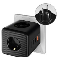 Petinka Petinka® Isıya Dayanıklı Termal Akım Korumalı ve Çocuk Korumalı 3 Priz Girişli 3 USB Girişli Küp Priz