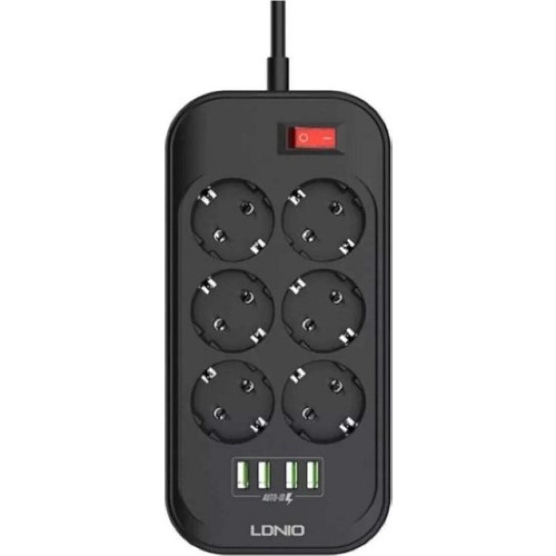 Ldnio SE6403 6'lı Siyah Akım Korumalı Priz