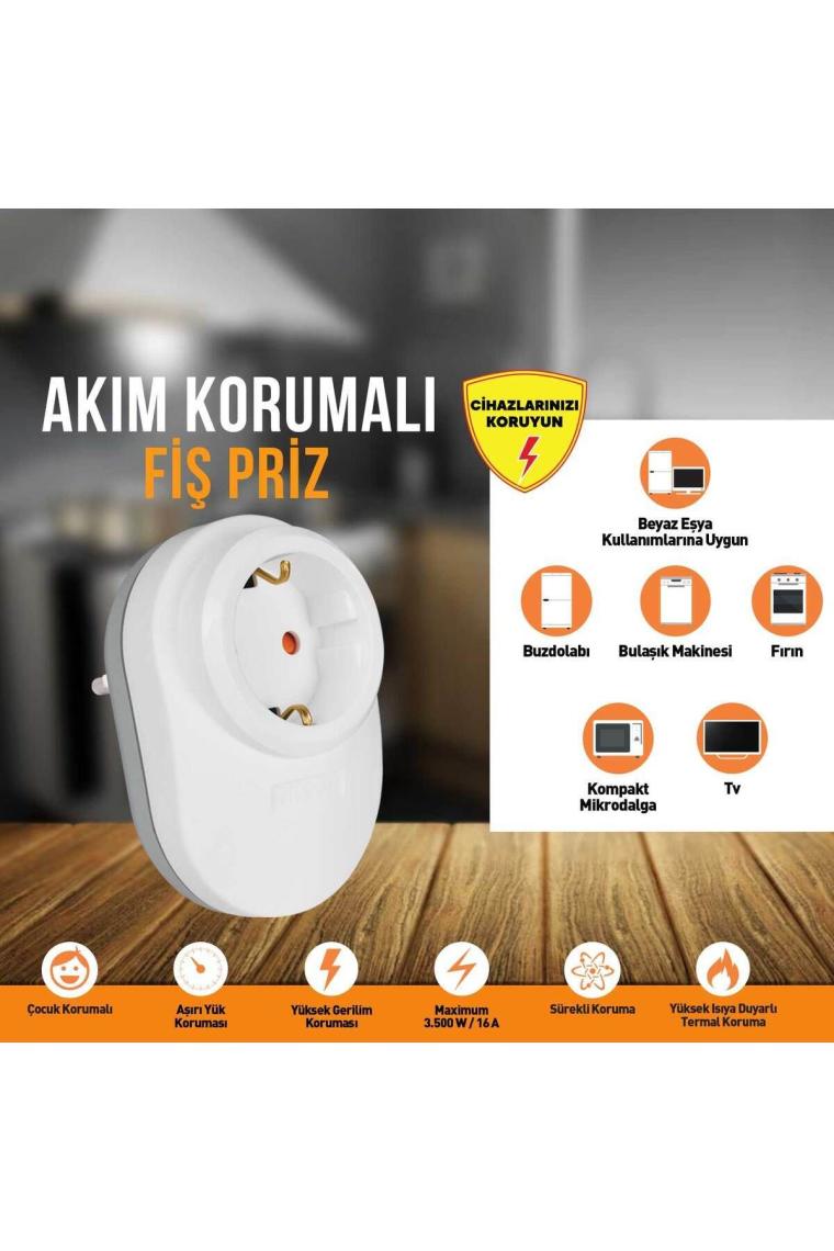 Nilson Tekli Akım Korumalı Priz