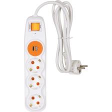 Nilson Quattro 3'lü Akım Korumalı Anahtarlı Topraklı Ç. Korumalı Grup Priz Usb+Type C Hızlı Şarj 1.5 mt