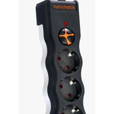 Tunçmatik 1050 Joule TSK19010 3'lü 1.5 m Siyah Akım Korumalı Priz
