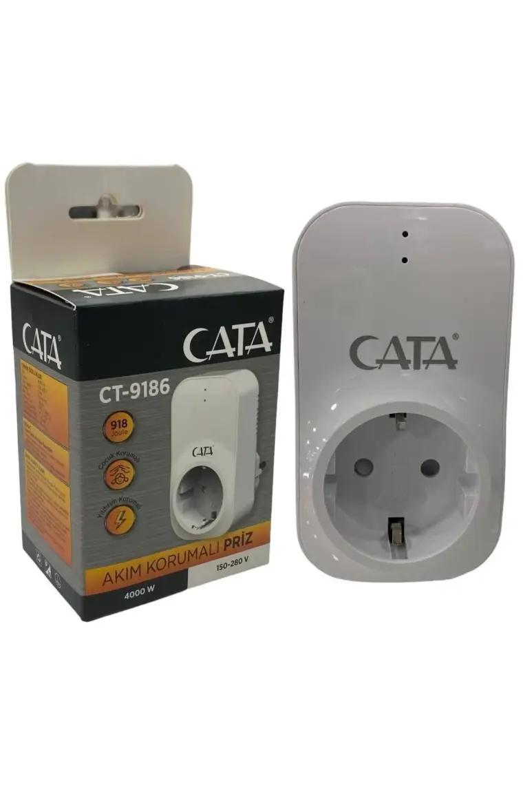 Cata Ct-9186 Tekli Akım Korumalı Priz