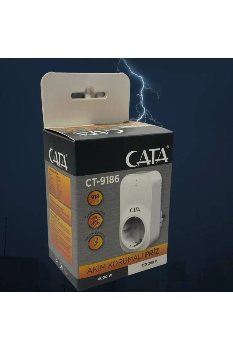 Cata Ct-9186 Tekli Akım Korumalı Priz