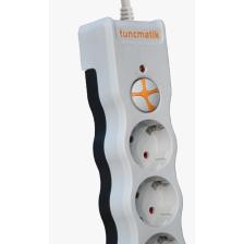Tunçmatik 1050 Joule TSK19009 3'lü 1.5 m Beyaz Akım Korumalı Priz