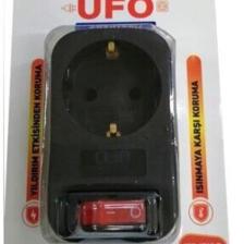 Ufo Akım Korumalı Priz Anahtarlı Tekli Akım Korumalı Priz Siyah