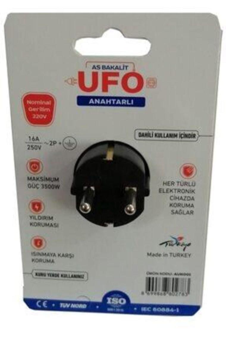 Ufo Akım Korumalı Priz Anahtarlı Tekli Akım Korumalı Priz Siyah