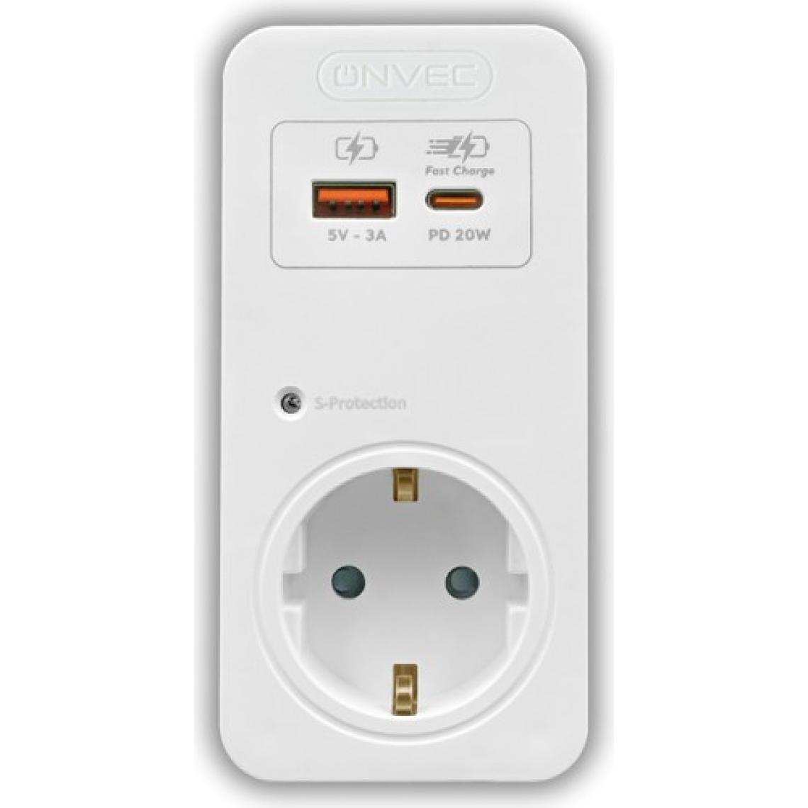 Onvec Basic Usb/Type-c 20W Hızlı Şarjlı Akım ve Şok Korumalı Priz 720 Joule