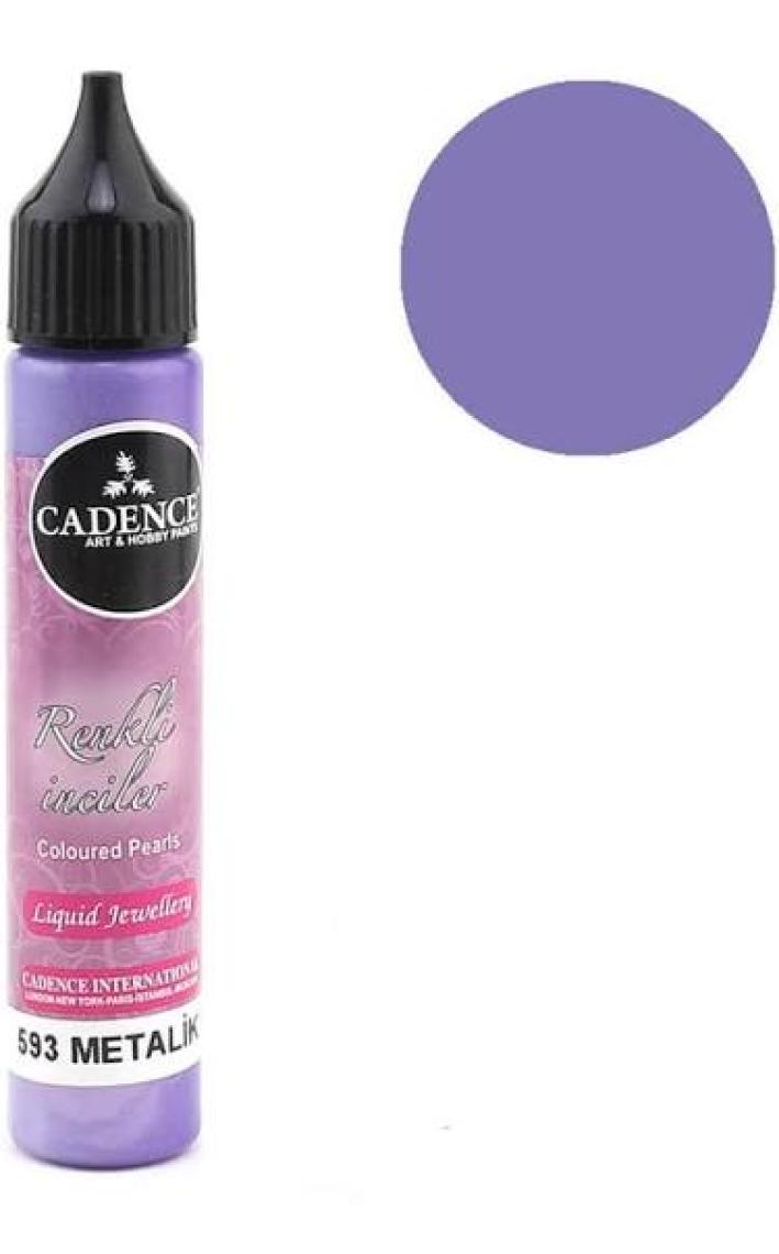 Cadence Metalik Mor - Renkli İnciler Boyutlu Boncuk Boya 25 ML