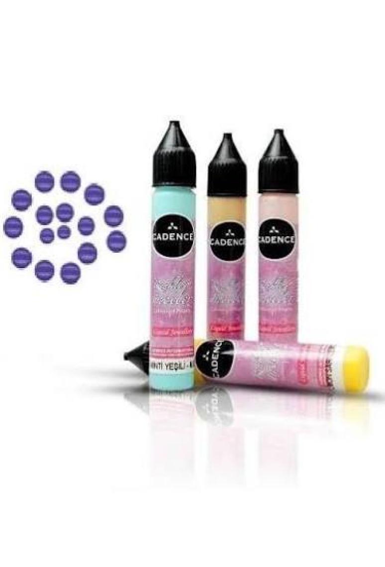 Cadence Metalik Mor - Renkli İnciler Boyutlu Boncuk Boya 25 ML