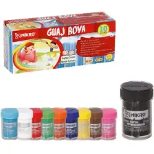 Mikro GJ-10 Guaj Boya 10 Renk 15 ml. Plastik Şişede