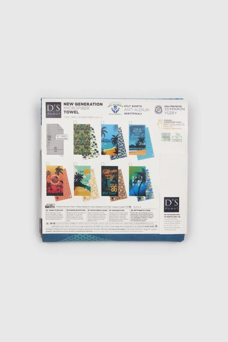 Lacivert Plaj Havlusu Microfiber 85x150 Cm Süper Emici Kum Tutmayan Havlu 0HCORTHVL01