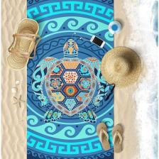 Vevien Home Water Turtle Dijital Baskılı 70 x 140 cm Plaj Havlusu