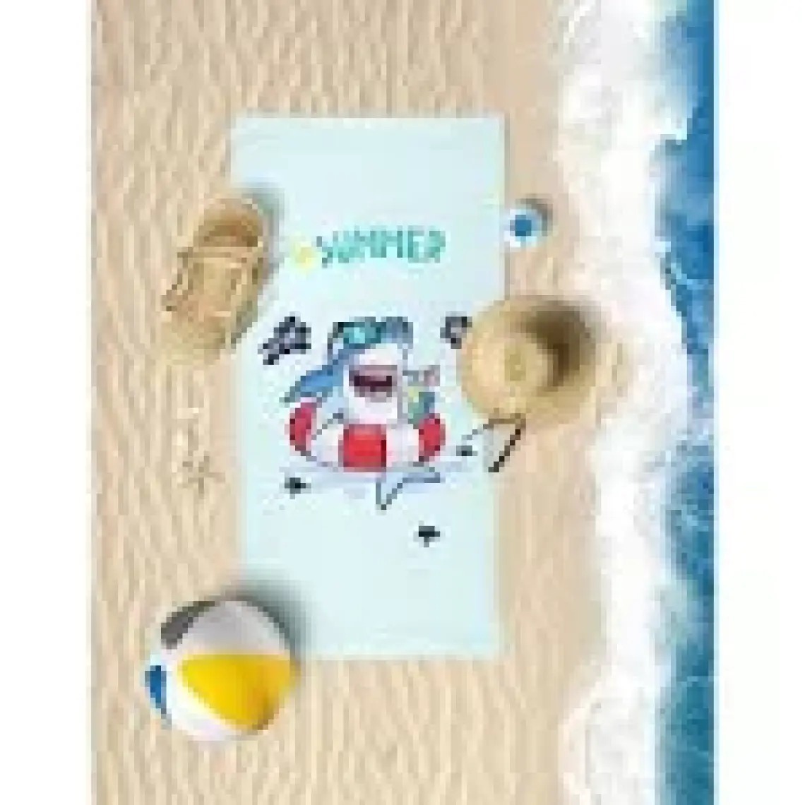 Vevien Home Shark Dijital Baskılı 60 x 130 cm Çocuk Plaj Havlusu