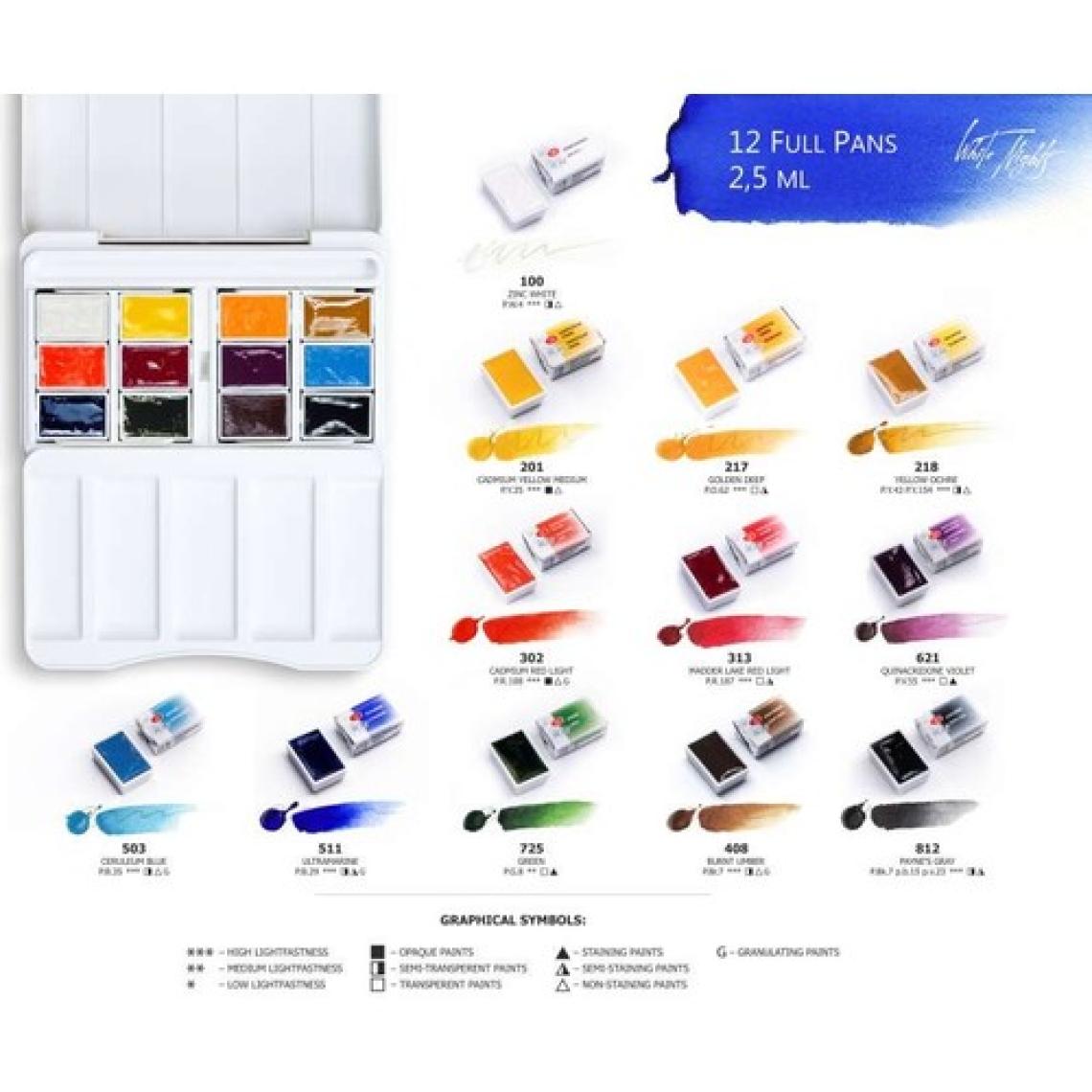 St. Petersburg White Nights Extra-Fine Tam Tablet Sulu Boya 2.5ml 12’li Iws Set
