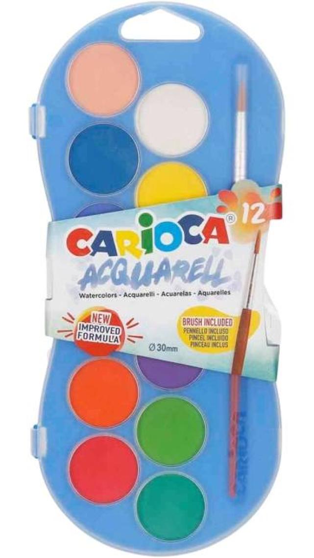 Carioca Sulu Boya 12'li Plastik Kutu