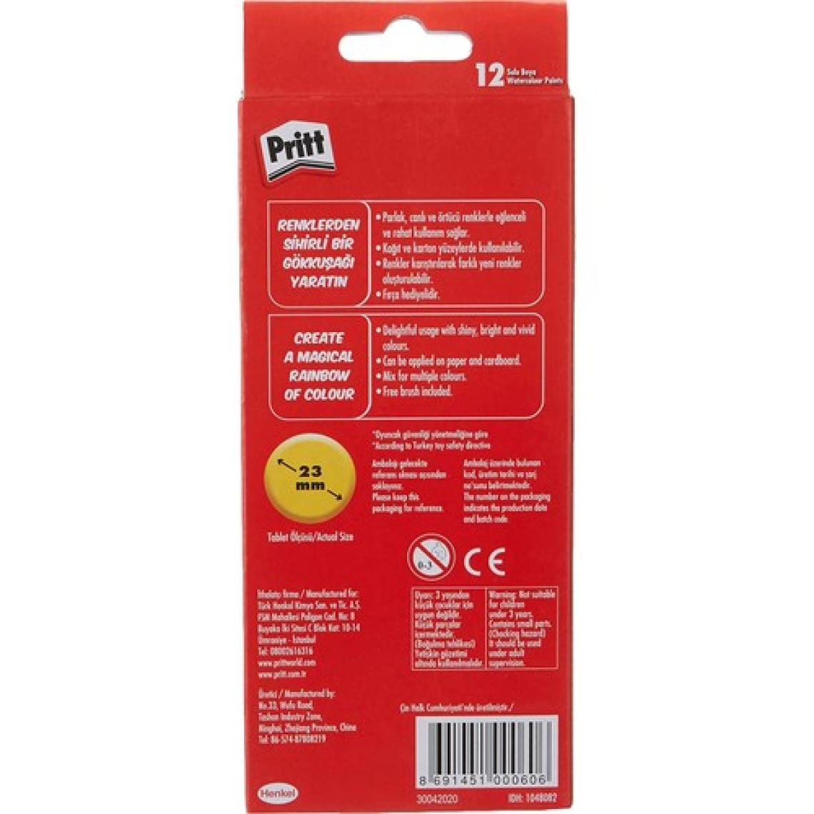 Pritt Sulu Boya - 12 Renk - Küçük Tablet