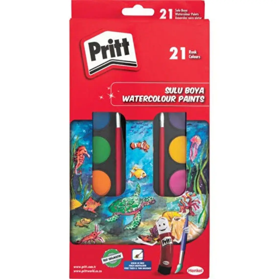 Pritt 21 Renk Suluboya Büyük Tablet