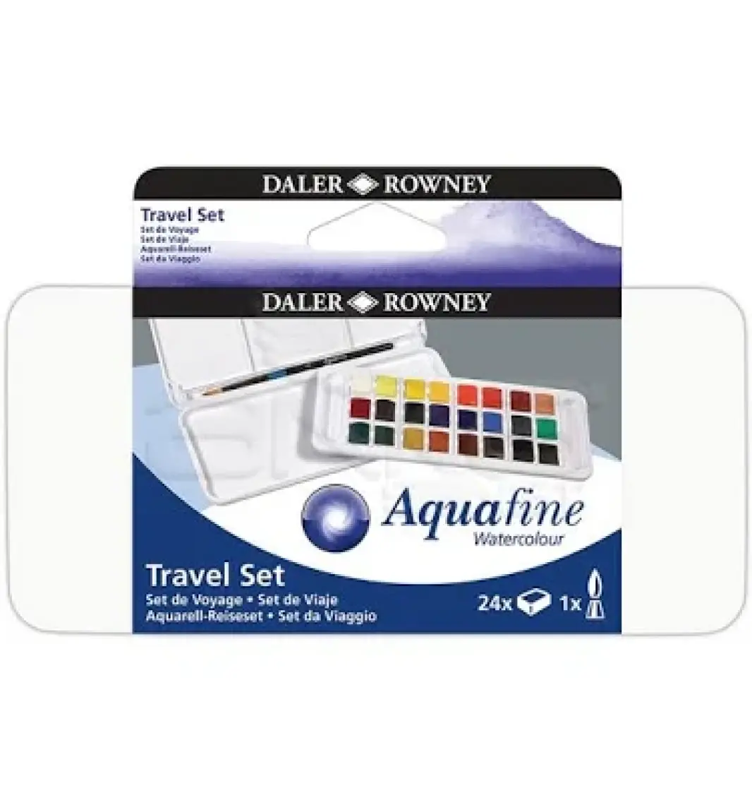 Aquafine 24lü Travel Set Plastik Kutulu Tablet Sulu Boya Seti