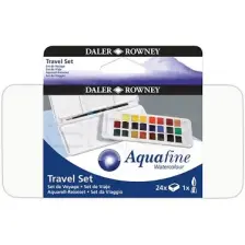 Aquafine 24lü Travel Set Plastik Kutulu Tablet Sulu Boya Seti