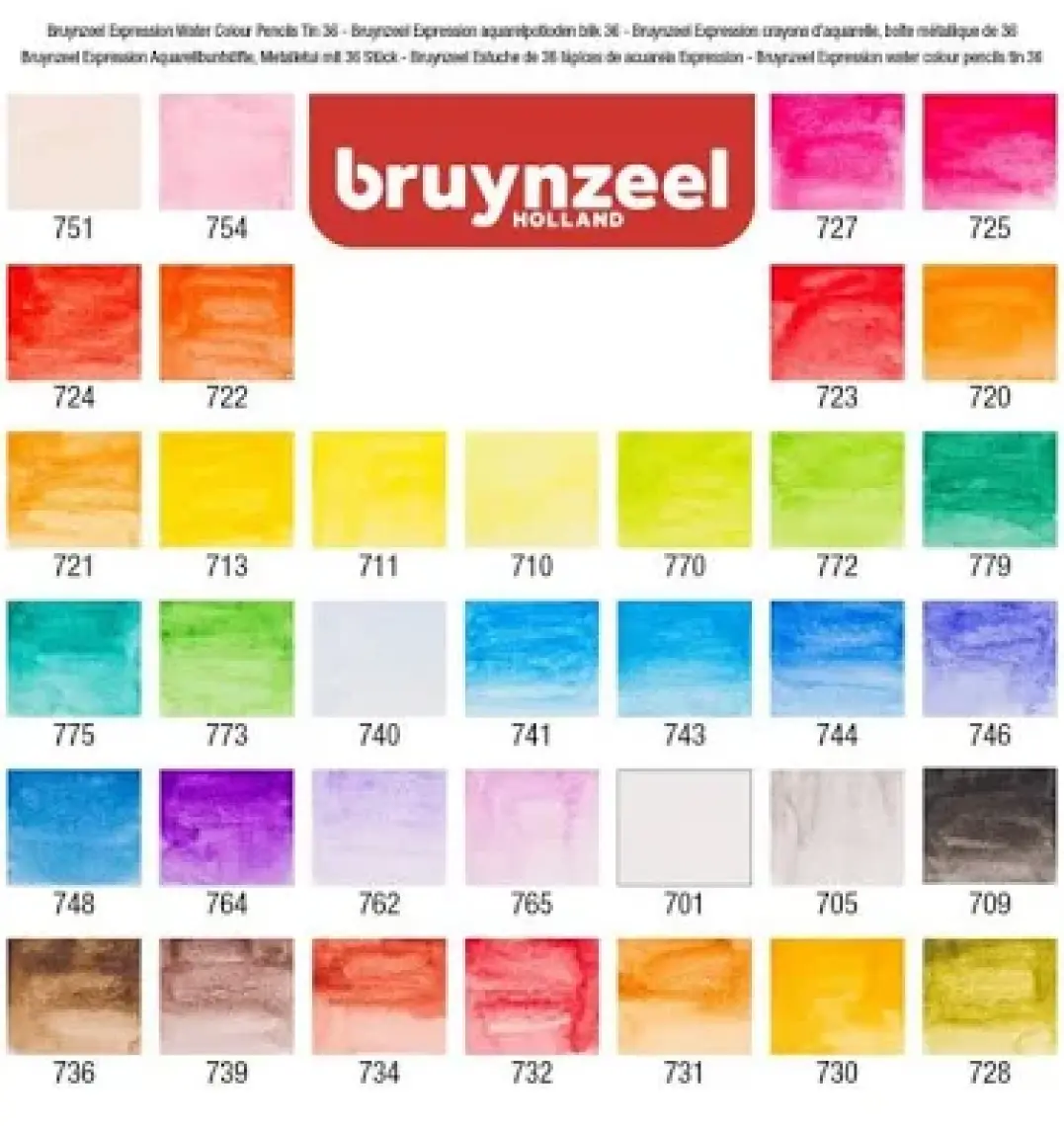 Bruynzeel Expression Aquarelle Kuru-Sulu Boya Kalemi Seti 36 Renk