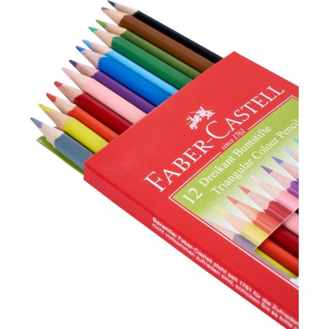 Faber-Castell Üçgen Kuru Boya Kalemi 12'li + Kalemtıraş
