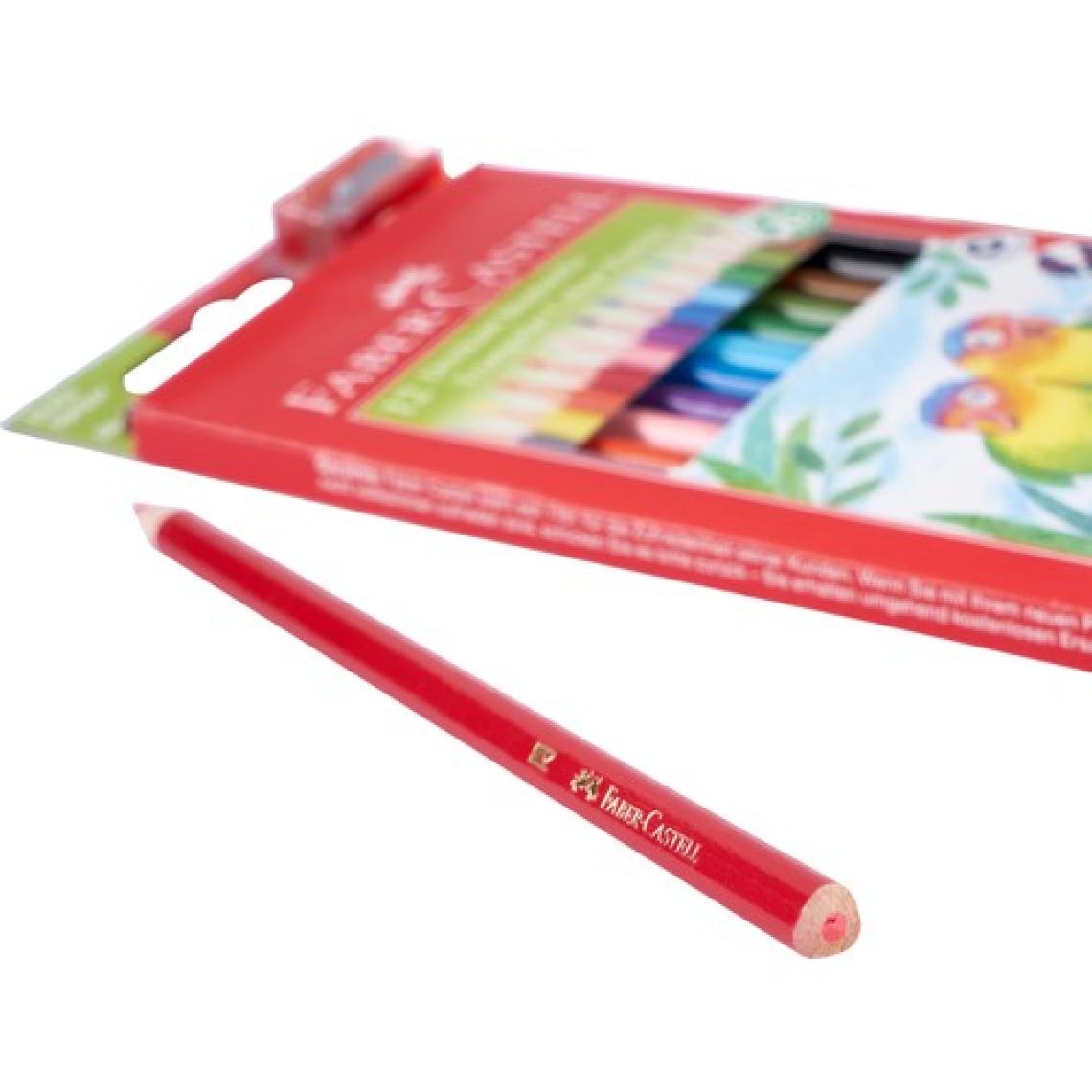 Faber-Castell Üçgen Kuru Boya Kalemi 12'li + Kalemtıraş