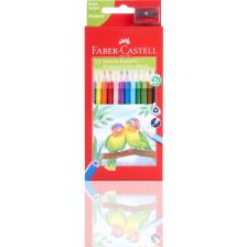 Faber-Castell Üçgen Kuru Boya Kalemi 12'li + Kalemtıraş