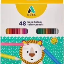 Adel Karton Kutu Kuru Boya Kalemi 48 Li Tam Boy