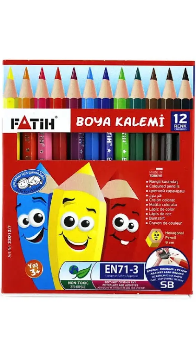 Fatih Kuruboya 12 Renk Yarım Boy(Küçük Boy)