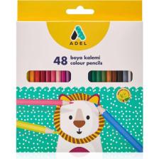 Adel Karton Kutu Kuru Boya Kalemi 48 Li Tam Boy