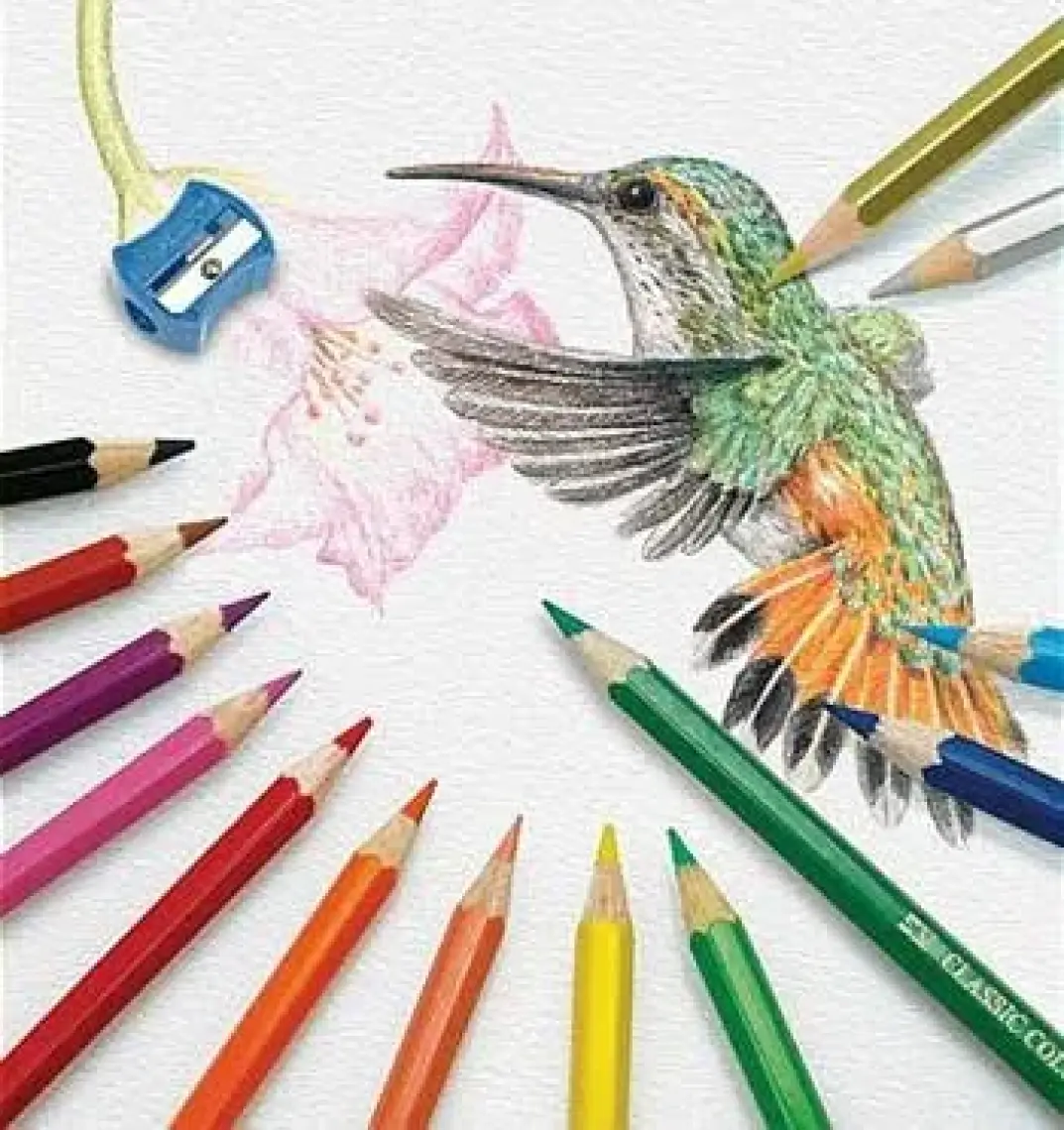 Faber-Castell Kuru Boya Kalemi, Kırmızı  Metal Tüp Kutu, 12 Renk, Tam Boy, Kalemtıraş Hediyeli, Yumuşak Mineli