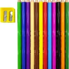 Faber Üçgen Soft Jumbo Kuruboya 12 Renk Kalemtraş